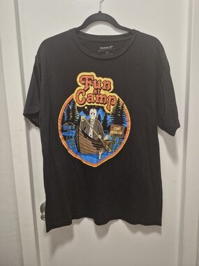 Fruday The 13th Fun at Camp Crystal Lake Black Graphic Tee